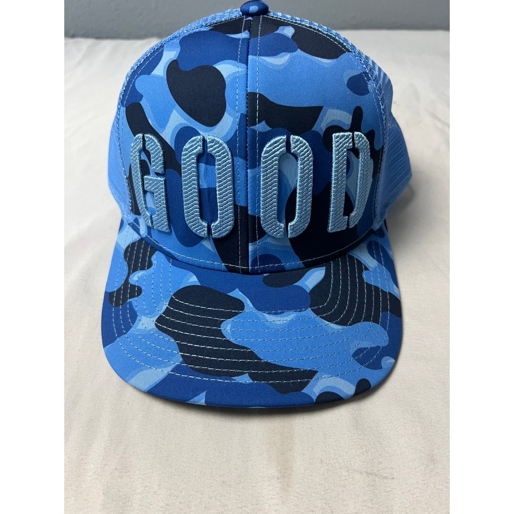 Good Good Golf Blue Camo Trucker Hat Raised Embroidery Snapback Cap